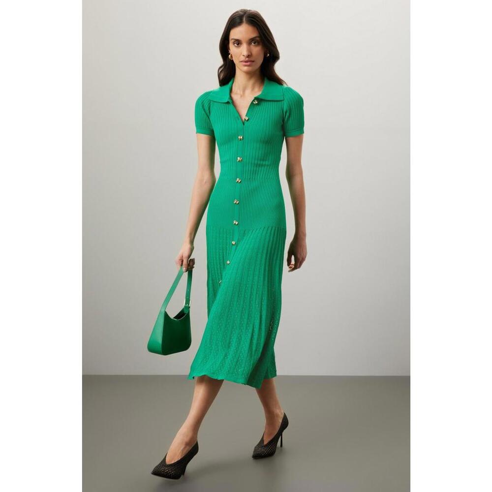 Sandro Green Lorel Dress Size 36 with hole - Picture 1 of 9